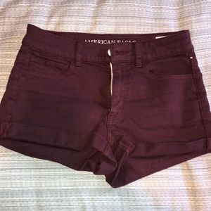 burgundy shorts